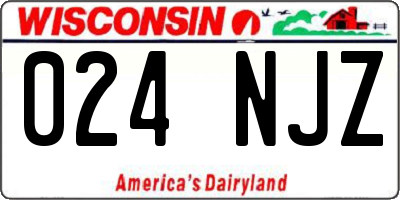 WI license plate 024NJZ