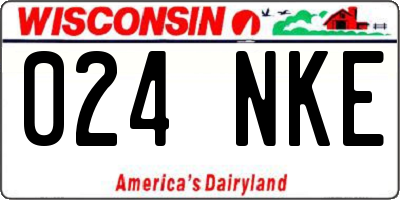 WI license plate 024NKE