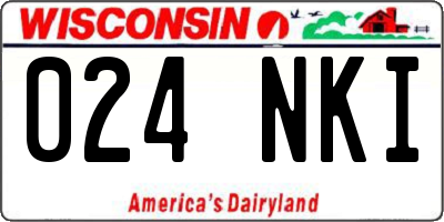 WI license plate 024NKI