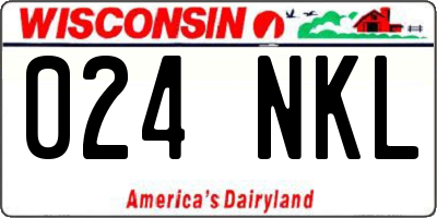 WI license plate 024NKL