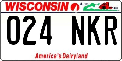 WI license plate 024NKR