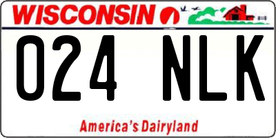 WI license plate 024NLK