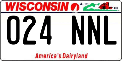 WI license plate 024NNL