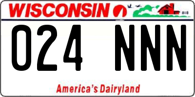 WI license plate 024NNN