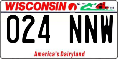 WI license plate 024NNW