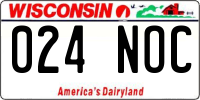 WI license plate 024NOC