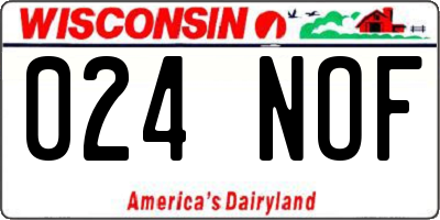 WI license plate 024NOF