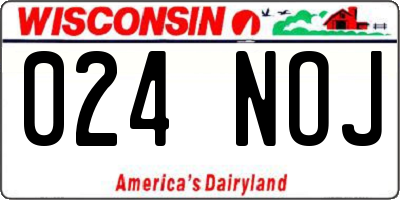 WI license plate 024NOJ