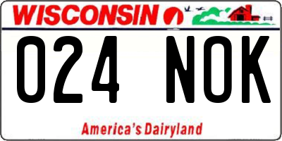 WI license plate 024NOK