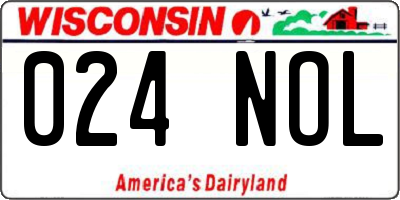 WI license plate 024NOL