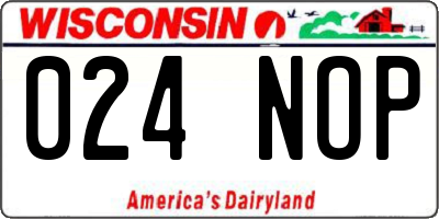WI license plate 024NOP