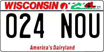 WI license plate 024NOU