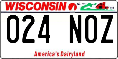 WI license plate 024NOZ