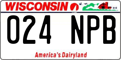WI license plate 024NPB