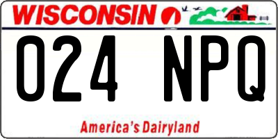 WI license plate 024NPQ