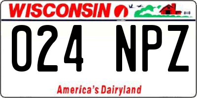 WI license plate 024NPZ