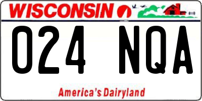 WI license plate 024NQA
