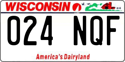 WI license plate 024NQF