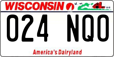 WI license plate 024NQO