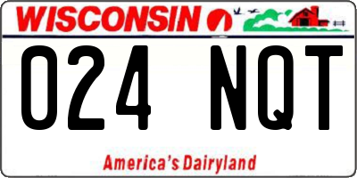 WI license plate 024NQT