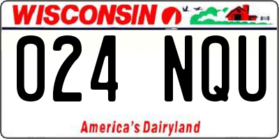 WI license plate 024NQU