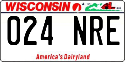 WI license plate 024NRE