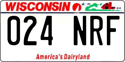WI license plate 024NRF