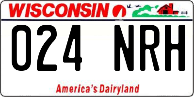 WI license plate 024NRH