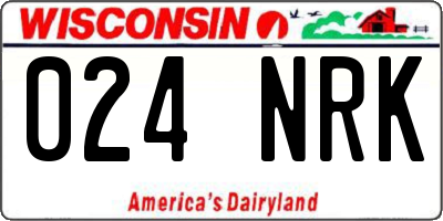 WI license plate 024NRK