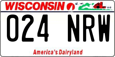 WI license plate 024NRW