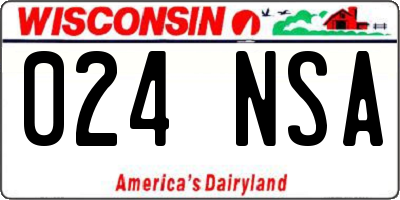 WI license plate 024NSA