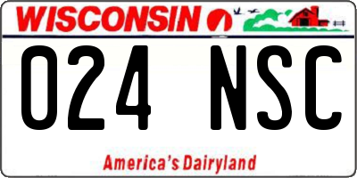 WI license plate 024NSC
