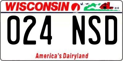 WI license plate 024NSD