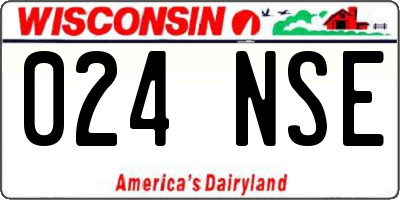 WI license plate 024NSE
