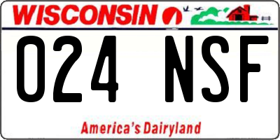 WI license plate 024NSF