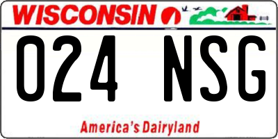 WI license plate 024NSG