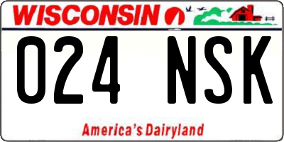 WI license plate 024NSK