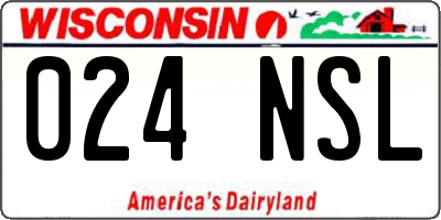 WI license plate 024NSL