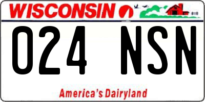 WI license plate 024NSN