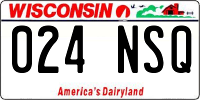 WI license plate 024NSQ