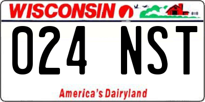 WI license plate 024NST