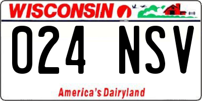 WI license plate 024NSV