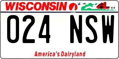 WI license plate 024NSW