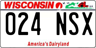WI license plate 024NSX