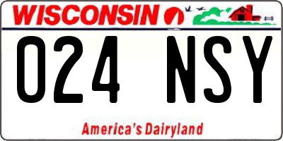 WI license plate 024NSY