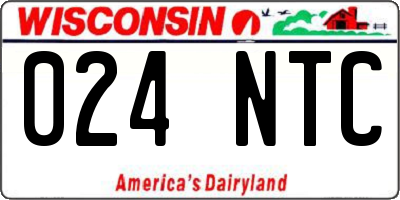 WI license plate 024NTC
