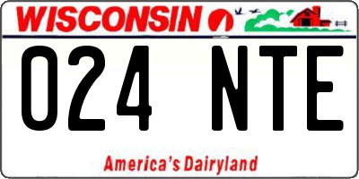 WI license plate 024NTE