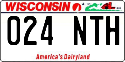 WI license plate 024NTH