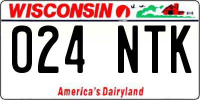 WI license plate 024NTK