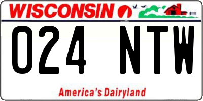 WI license plate 024NTW